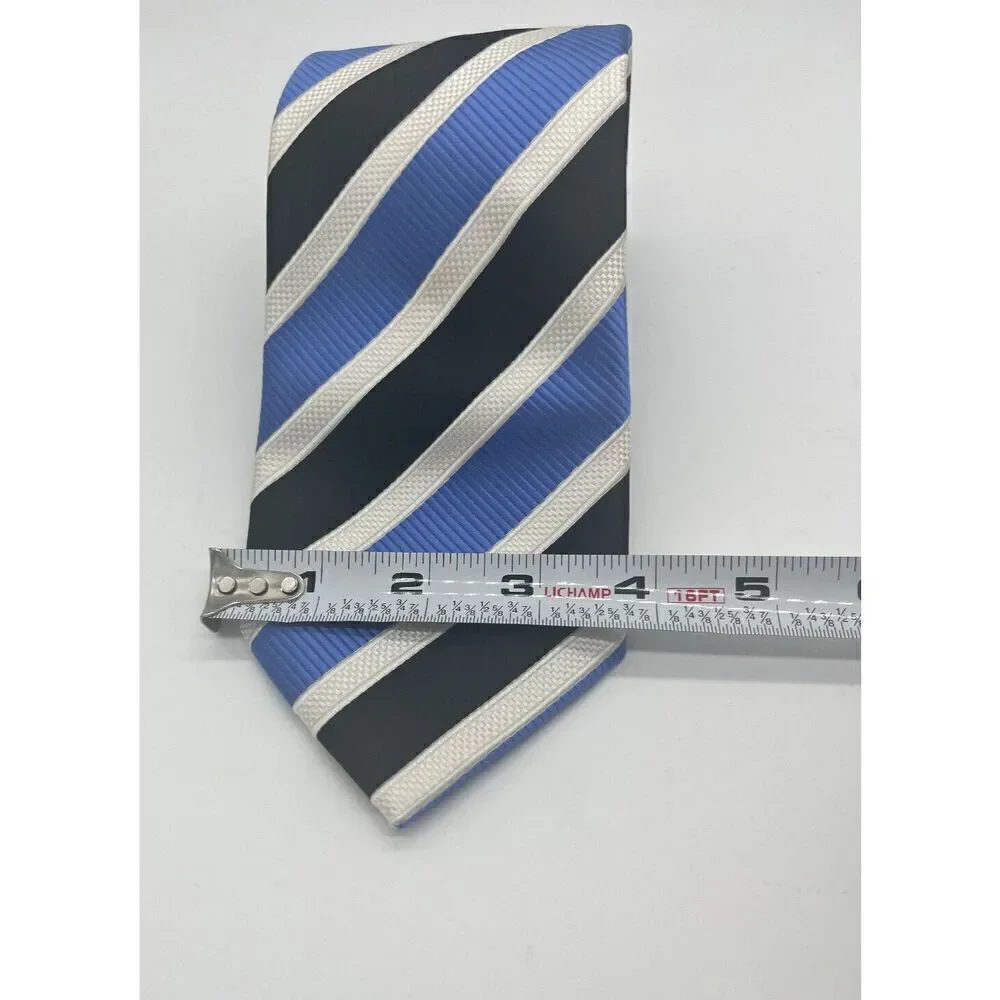 Amazing Blue‎ White Repp Stripped DONALD J TRUMP Men’s Tie Fashionable